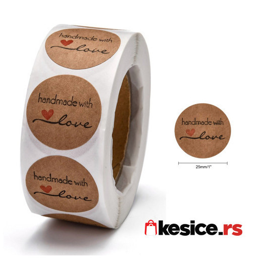 STICK04 Nalpnice (rolna 500kom) Handmade motiv za pakovanje