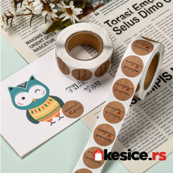 STICK04 Nalpnice (rolna 500kom) Handmade motiv za pakovanje
